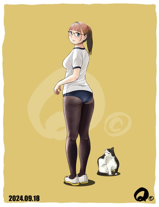 ブルマ+黒タイツを違和感なく着こなす娘😉 