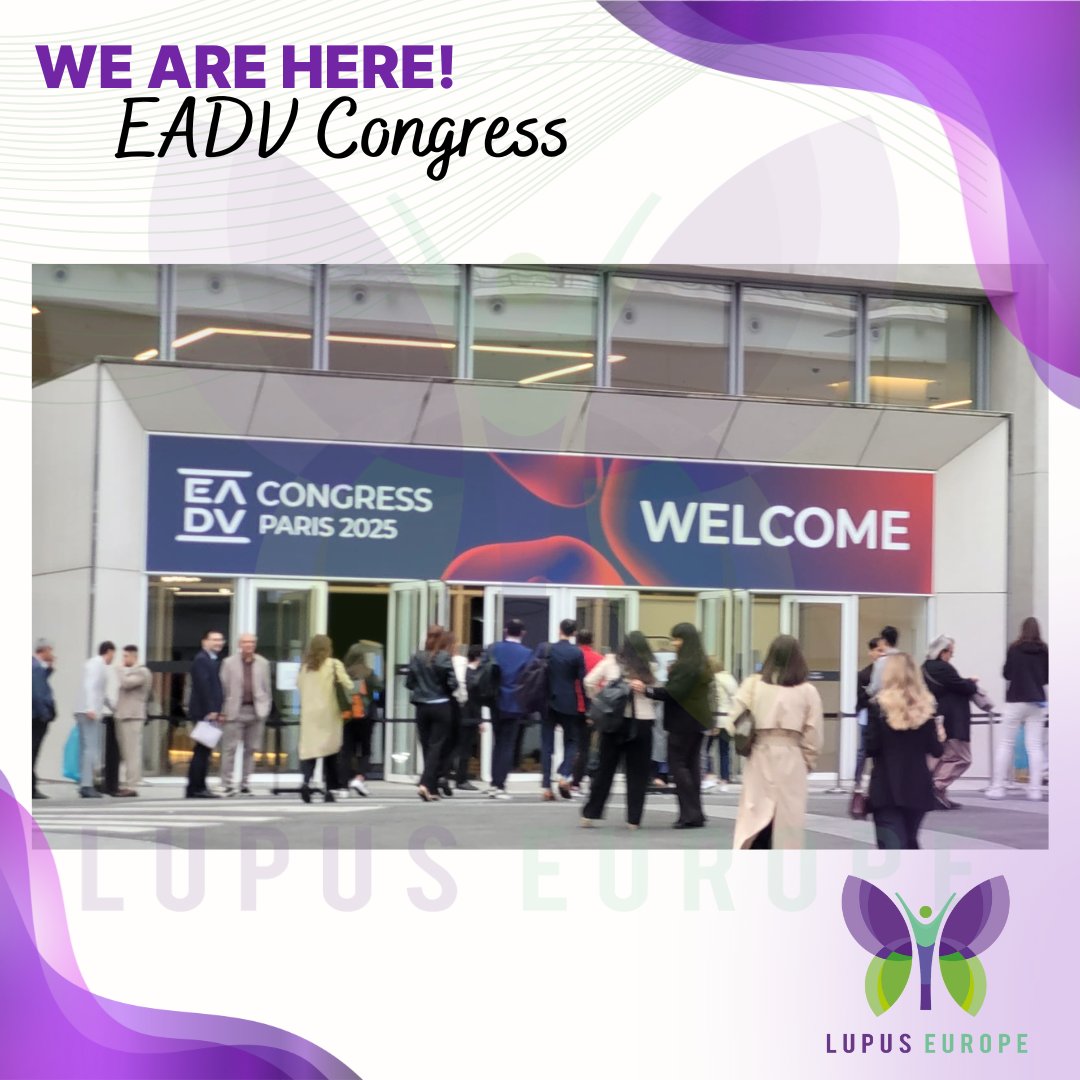 LupusEurope's tweet photo. 🌈Our Vice-Chair & Secretary, @AnnemarieS66, is at the @eadv #EADVCongress representing lupus patients!
🦋Lupus can affect the skin: our Swiss Knife Survey found 60.4% report sun sensitivity, 50.4% dryness, 48.7% hair loss & 42.6% rashes
https://t.co/hvWvtfIxFA
#EADV2025 https://t.co/hr8Ep8nbGl