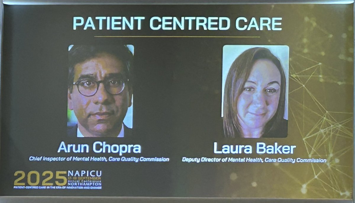 #napicu2025 hearing from <a href="/CQCProf/">CQCProf</a> Dr Arun Chopra and Laura Baker on improvements with cqc &amp; bespoke assessment framework in #mentalhealth #inpatient #hospitals
<a href="/subodhdave1/">Subodh Dave ☘️🌻🌞 Humanising Medicine</a> <a href="/reachdrdeepa/">Deepa Bagepalli Krishnan</a> <a href="/OwenBowdenJones/">Owen Bowden-Jones</a> <a href="/napicu/">NAPICU</a> <a href="/DrNandiniC/">Nandini Chakraborty</a> 
<a href="/mohanbhat101/">Mohan Bhat</a> <a href="/DrKhan_do/">Dr Nagina Khan</a> <a href="/AgnesAyton/">Agnes Ayton 💙</a> <a href="/rrao9499/">Ranga Rao</a>