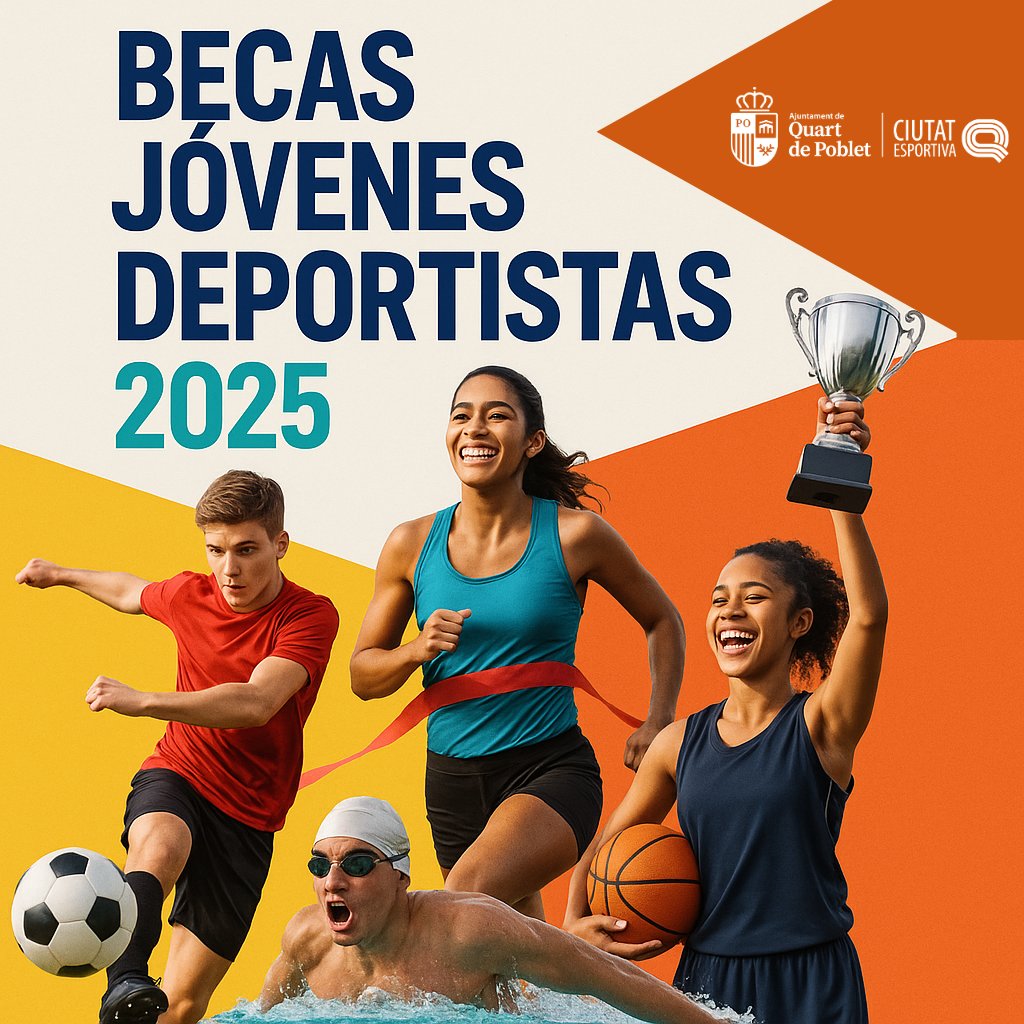 🏊🏻⛹🏻‍♀️ Quart de Poblet beca a joves esportistes per a donar suport al talent i esforç local 🏅

🔴🗓️ Termini de presentació de sol·licituds: fins al 29 de setembre del 2025

🔗 quartdepoblet.es/actualidad/not…

#QuartdePoblet
#QuartÉsEsport <a href="/esportsqdp/">Ciutat Esportiva</a> 
#beques