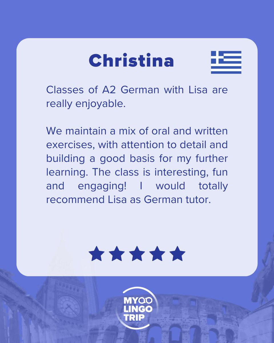MyLingoTrip's tweet image. 📷 Thinking about learning a new language but not sure where to start? Hear directly from our students!
#studentsuccess #onlinelanguagelearning #languagelearning #learnlanguages #studentreviews #languageschool #mylingotrip
