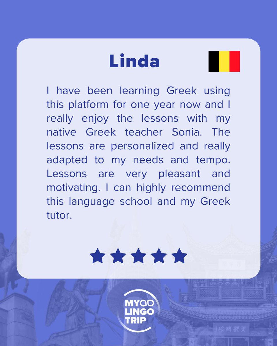 MyLingoTrip's tweet image. 📷 Thinking about learning a new language but not sure where to start? Hear directly from our students!
#studentsuccess #onlinelanguagelearning #languagelearning #learnlanguages #studentreviews #languageschool #mylingotrip