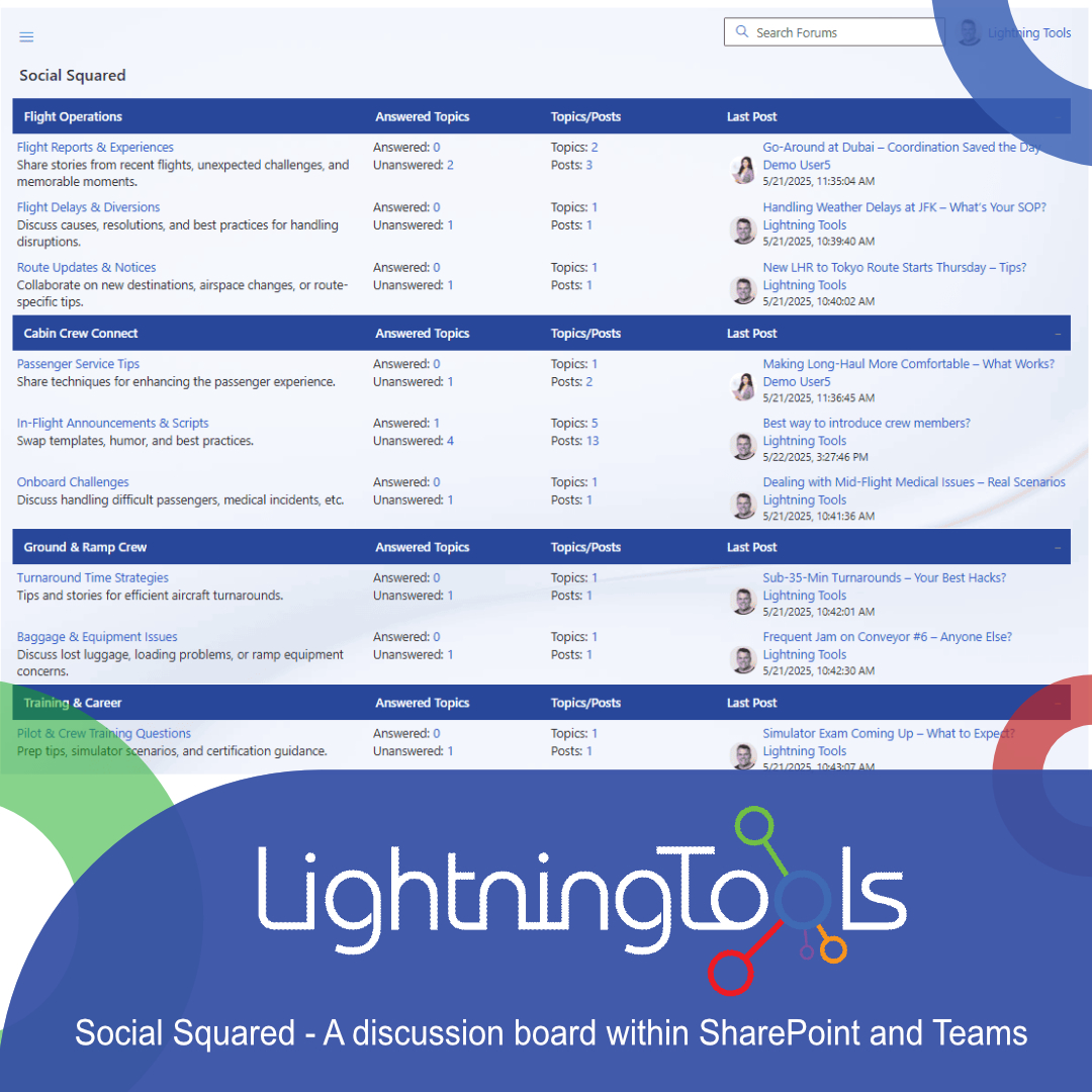 lightningtools's tweet image. Join our live webinar today to explore Social Squared—our forum-style tool for #M365 #SharePoint & #Teams. Better knowledge retention, FAQs, upvotes, tagging & more.
🔄 v4.5.0.0 just dropped—update now!
👉 hubs.ly/Q03JVDGc0
#M365forum #TeamCommunication #KnowledgeManagement