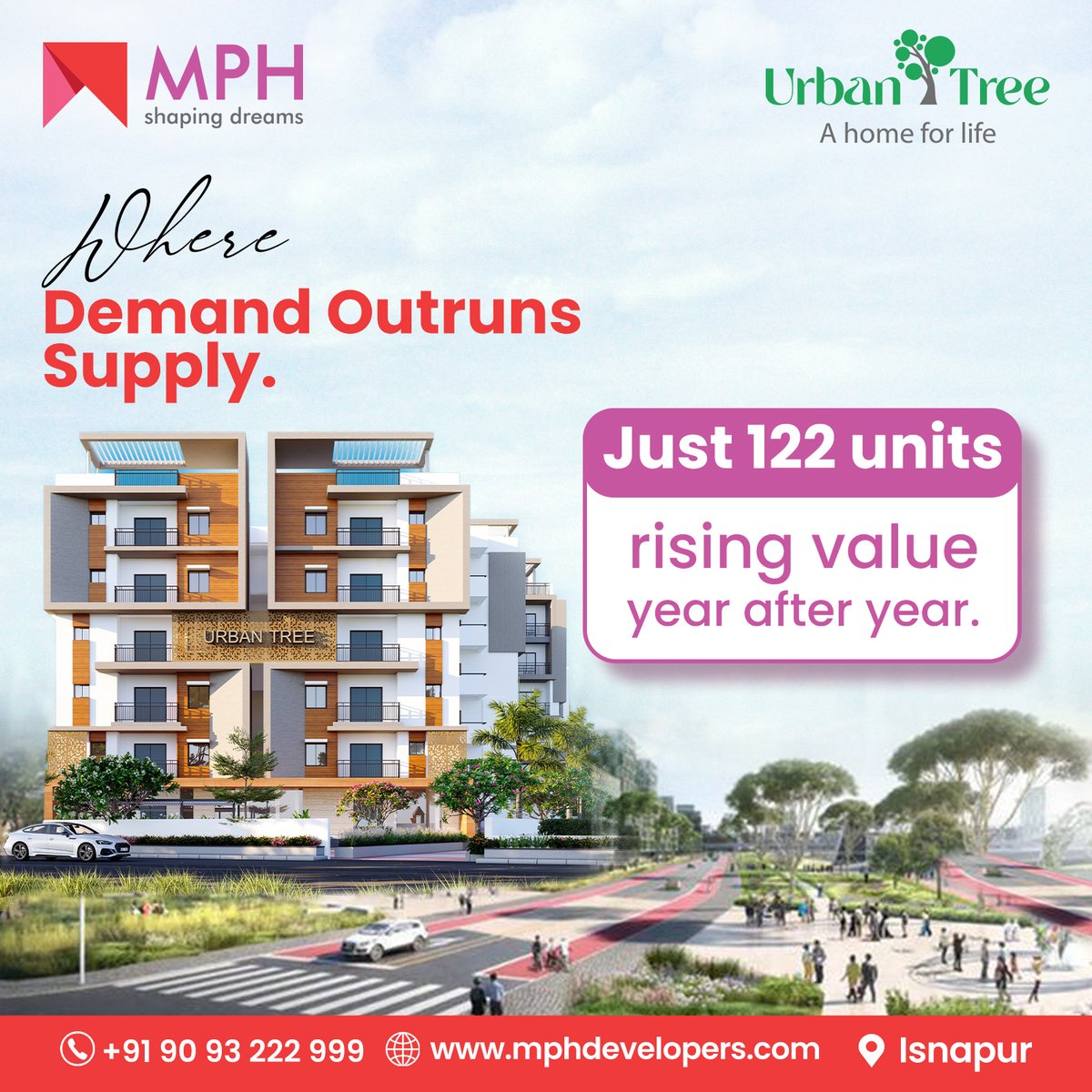 developers_mph's tweet image. Where demand outruns supply, value rises.
Urban Tree creates homes that people truly desire.
Quality, trust, and timely delivery define us.
Invest smart, live proud – with Urban Tree

Call: +91 909 322 2999
Visit: mphdevelopers.com

#MPHHomes #UrbanTree #SmartInvestments