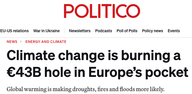 climateconomics's tweet photo. The EU is lost in climate dissonance...
Tuesday: "Climate change is burning a €43B hole in Europe’s pocket"
Thursday: "EU set to miss UN climate deadline amid internal divisions"
#OstrichEffect https://t.co/Yem4xPWSut