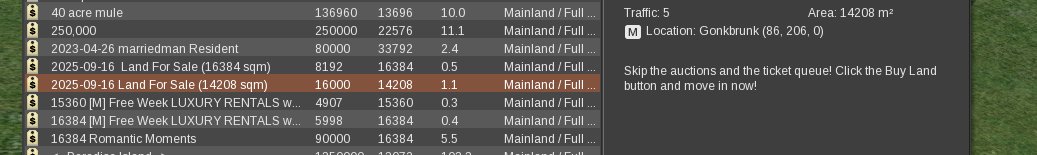 sakkaFlow's tweet image. メインランド土地探しでみた表示 オークション飛ばして直売って…😮サイズ感から売れづらいのかな。面白いですね。Skip the auctions and the ticket queue! Click the Buy Land button and move in now!
画面とは別の土地購入。使いこなせるかなぁ。