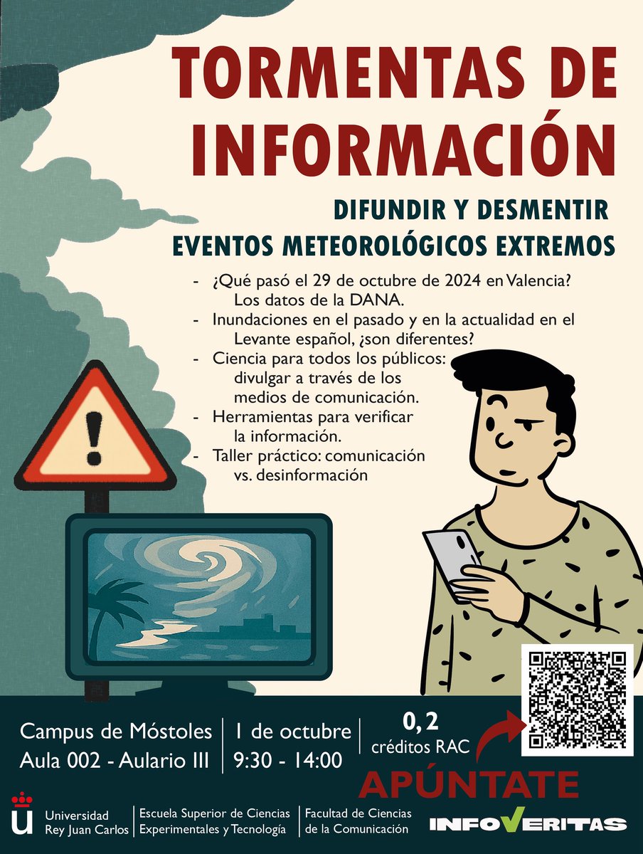 Ciencia y Tecnologia del Agua URJC (@ctyagua_urjc) on Twitter photo ¿𝗖𝗼́𝗺𝗼 𝘀𝗲 (𝗱𝗲𝘀)𝗶𝗻𝗳𝗼𝗿𝗺𝗮 𝘀𝗼𝗯𝗿𝗲 𝗹𝗼𝘀 𝗲𝘃𝗲𝗻𝘁𝗼𝘀 𝗺𝗲𝘁𝗲𝗼𝗿𝗼𝗹𝗼́𝗴𝗶𝗰𝗼𝘀 𝗲𝘅𝘁𝗿𝗲𝗺𝗼𝘀?
Desde la <a href="/ESCET_URJC/">ESCET (URJC)</a> en colaboración de la Facultad de Ciencias de la Comunicación intentará dar respuesta a esta pregunta. ¿Te animas? ¿𝗖𝗼́𝗺𝗼 𝘀𝗲 (𝗱𝗲𝘀)𝗶𝗻𝗳𝗼𝗿𝗺𝗮 𝘀𝗼𝗯𝗿𝗲 𝗹𝗼𝘀 𝗲𝘃𝗲𝗻𝘁𝗼𝘀 𝗺𝗲𝘁𝗲𝗼𝗿𝗼𝗹𝗼́𝗴𝗶𝗰𝗼𝘀 𝗲𝘅𝘁𝗿𝗲𝗺𝗼𝘀?
Desde la <a href="/ESCET_URJC/">ESCET (URJC)</a> en colaboración de la Facultad de Ciencias de la Comunicación intentará dar respuesta a esta pregunta. ¿Te animas?