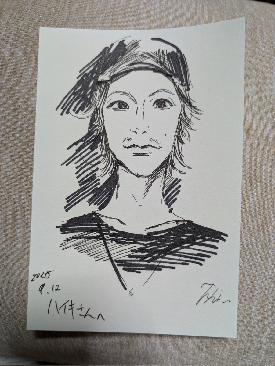 先日のPOPUPにて昔から大好きなイラストレーターのタナカヒロキさんに似顔絵描いていただき光栄でした😭
BENTENオーナーに灰戯150%って感じ！ってディスられましたがどう考えても200%です！！ありがとうございます！！！！！