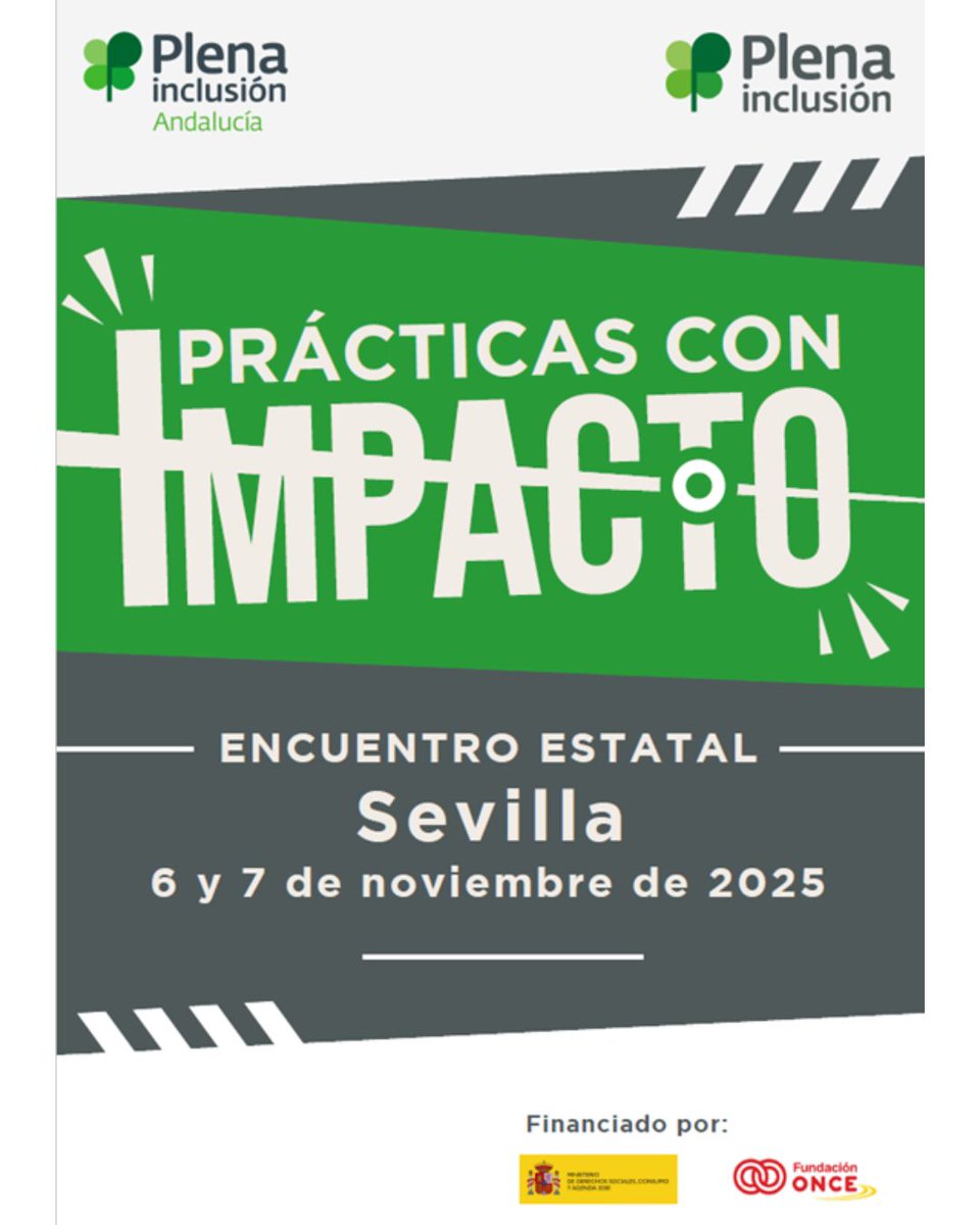 🟢 Abierta la inscripción 
al Encuentro Estatal 
de Buenas Prácticas de <a href="/Plenainclusion/">🍀 Plena inclusión</a>.
Hablaremos sobre vida en comunidad, 
gobierno, liderazgo 
y tecnología.

📅 6 y 7 de noviembre en Sevilla.

ℹ️ Información e inscripciones: plenainclusion.org/l/bbpp2025/