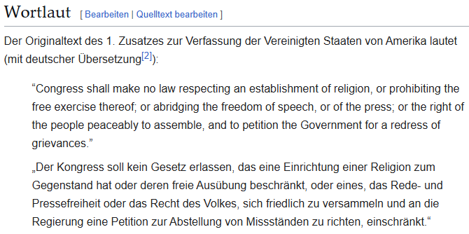 1st Amendment (Screenshot: Wikipedia)
Ob Jimmy #Kimmel das genauso sieht? #KimmelCancelled #kimmelfired 
Hat schon ein "Gschmäckle", wie der Schwabe sagt…