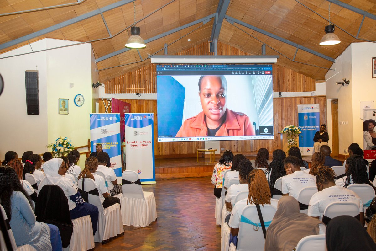unwomenkenya's tweet photo. Africa has 47% female STEM graduates, yet only 23–30% of tech roles are held by women, and 12% are in tech leadership.
#AGCCIKe is closing this gap — one coder at a time 💪🏽
We must #KeepGirlsInSTEM — and #AGCCIKe is showing how 💻💪🏽
#GirlsCanCode #TechForGirls #DigitalAfrica https://t.co/2hxag7u2cI