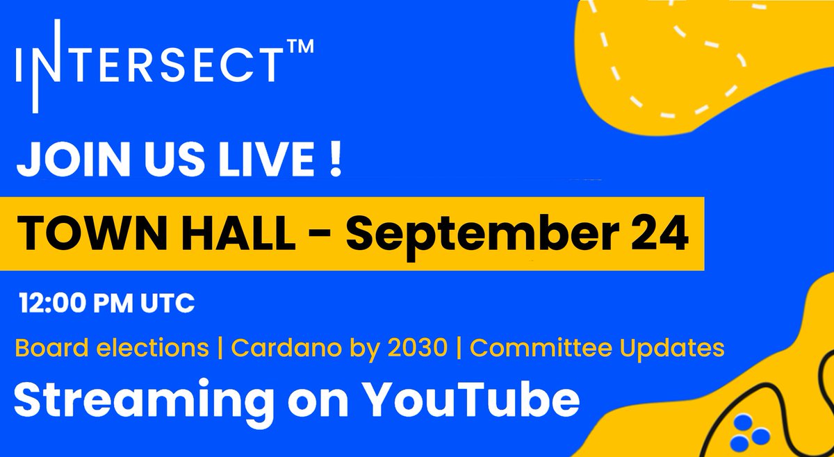 September Town Hall is almost here!🔥

📅24 Sept🕛12:00pm UTC

📺 Watch live: bit.ly/IntSepTH25

Agenda highlights:
✨ Board Elections
✨ Codex 2025
✨ Cardano by 2030
✨ Committee updates
... a lot more!

Don't miss it!