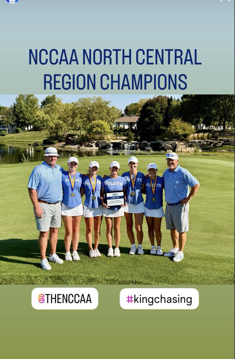 NCCAA North Central Regional Champions 🏆💙⛳️🇺🇸 Next stop The Nationals in Florida next month #kingchasing 😊⚓️💙⛳️🇺🇸 I Managed 3rd in the individual earning a spot in the all region team