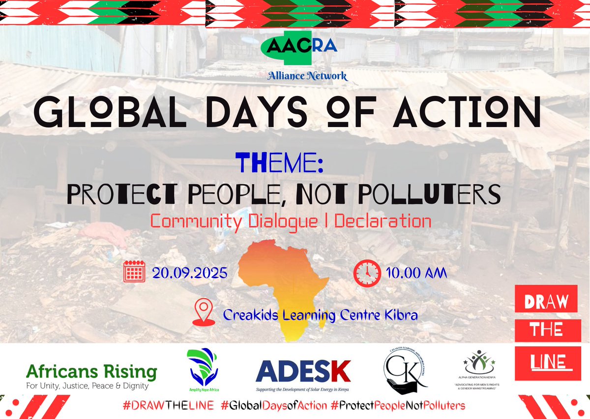 AmplifyhopeAfr's tweet image. 🚨 It’s time to rise up for our planet! 🚨

The Global Days of Action on Pollution are here — and this year’s theme says it all:
🔥 Protect People, Not Polluters! 🔥
From toxic air to plastic-filled oceans, pollution is stealing our future.