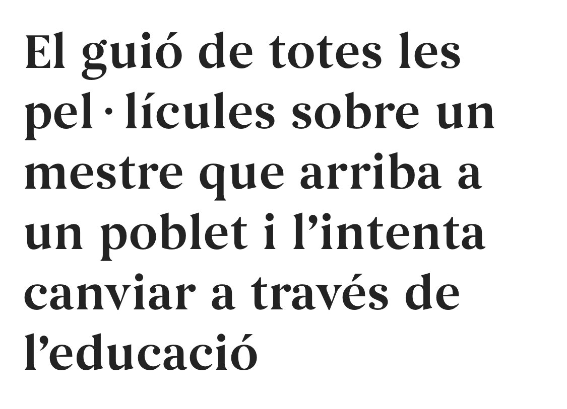 indicatiu's tweet photo. Hola 👋🏻👋🏻👋🏻 article a núvol. aquest té un títol molt llarg, es diu algo així com "el guió de totes les pelis d'un mestre que vol canviar el mon i arriba a un poble i acaba fatal i te la posen al cole els dies de pluja"

llegiu pls ----> https://t.co/aTTLAh5kOw https://t.co/byjjR4nlCy