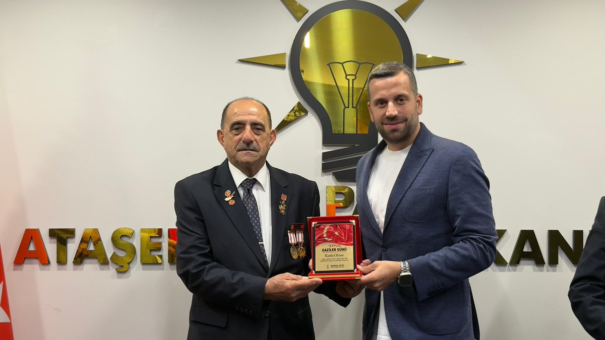 Gazilerimiz, bu vatan için canını ortaya koyan kahramanlarımızdır. Onların cesareti, fedakârlığı ve bize emanet ettikleri değerler daima yolumuzu aydınlatacaktır. Tüm gazilerimizin Gaziler Günü’nü saygı ve minnetle kutluyoruz.

<a href="/abdullahozdemir/">Abdullah Özdemir</a> 
<a href="/burakcifci34/">Burak ÇİFCİ</a> 
<a href="/atasehirakparti/">AK Parti Ataşehir</a>