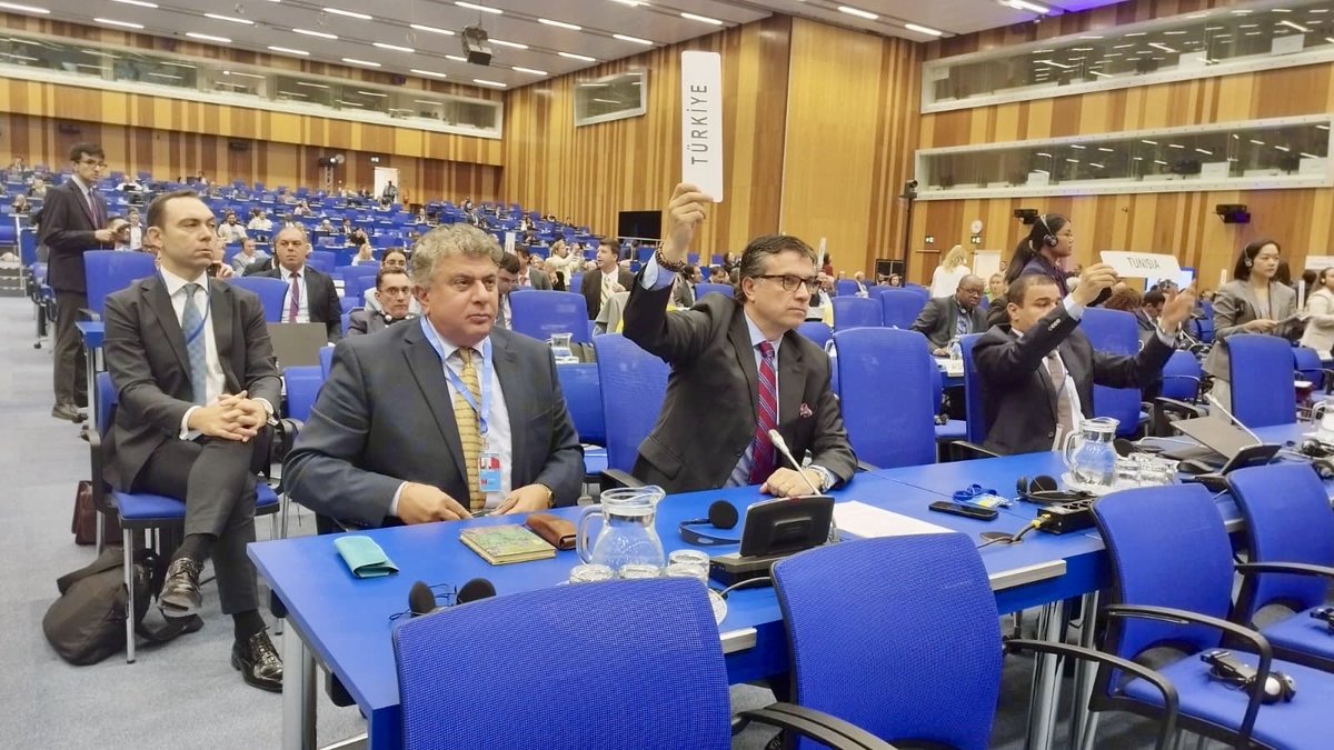 TC_BMViyanaDT's tweet photo. Uluslararası Atom Enerjisi Ajansı’nın devam etmekte olan 69.Genel Konferansı’nda Ajansın “Filistin Devleti’ne yönelik Teknik İşbirliği Programının Gazze’ye genişletilmesine” dair 🇹🇷’nin de eş sunucusu olduğu karar tasarısı biraz önce 93 olumlu oyla kabul edilmiştir.🇹🇷🤝🇵🇸 ⁦ https://t.co/0nbH4e1fwJ