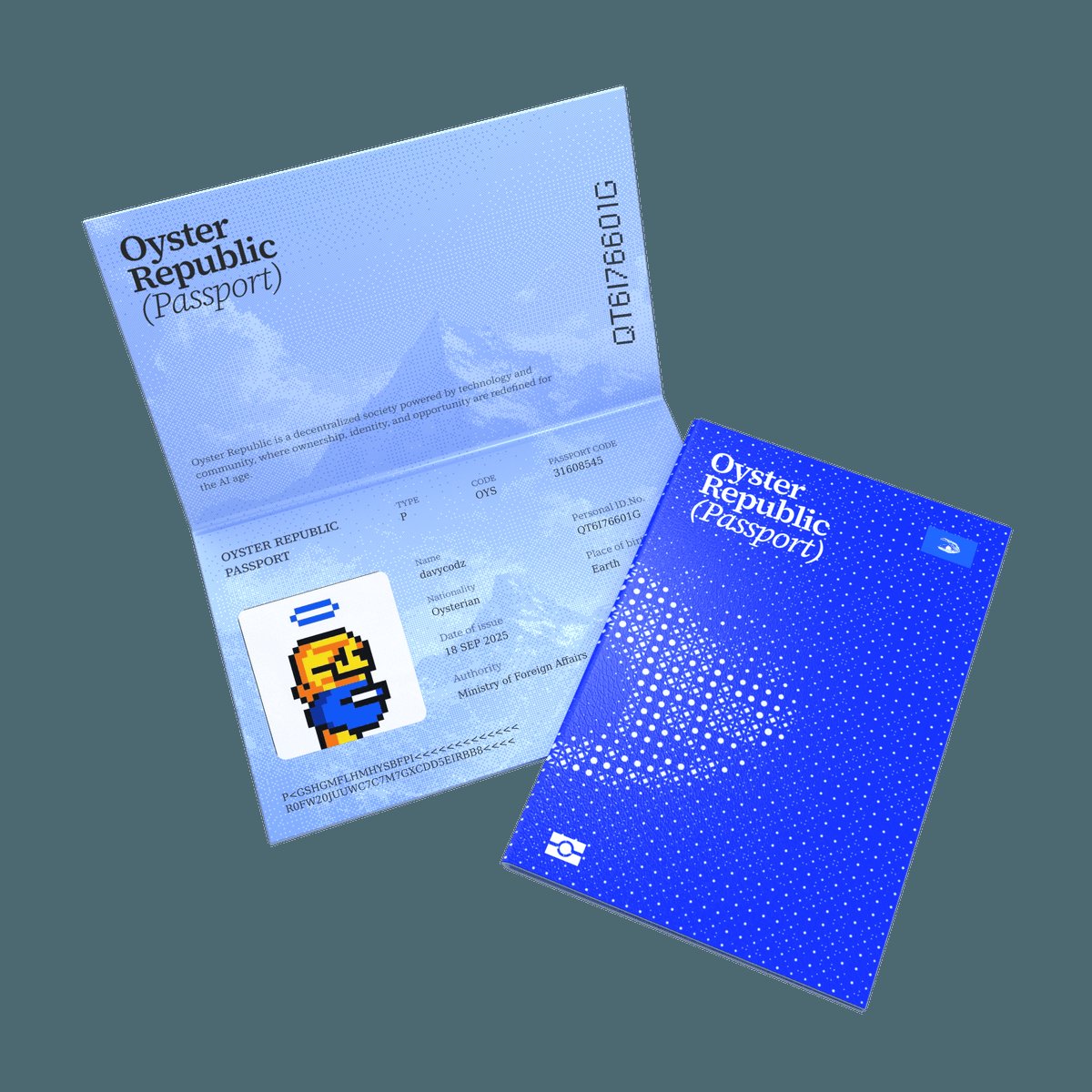 davycodz's tweet image. 🎉 Proud to officially join the Oyster Republic family! Passport NFT minted and ready for this journey 🦪✨ #OysterRepublic
@oysterecosystem