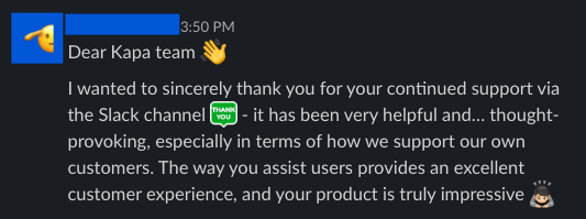 Emil (@emilsnotes) on Twitter photo The best partnerships are two-way, and I’ve learned so much from our incredible <a href="/kapa_ai/">kapa.ai (YC S23)</a> customers. It’s nice to return the favor, too.
I think buying a product from an incredible company means you’re buying more than just the product.
If you do it right, you’re learning how The best partnerships are two-way, and I’ve learned so much from our incredible <a href="/kapa_ai/">kapa.ai (YC S23)</a> customers. It’s nice to return the favor, too.
I think buying a product from an incredible company means you’re buying more than just the product.
If you do it right, you’re learning how