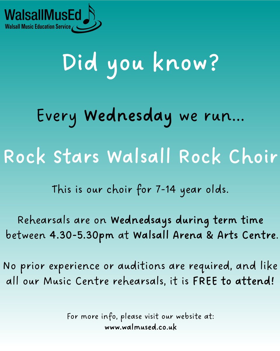 Did you know we run a choir on Wednesday evenings? To find out more, please head to our website!