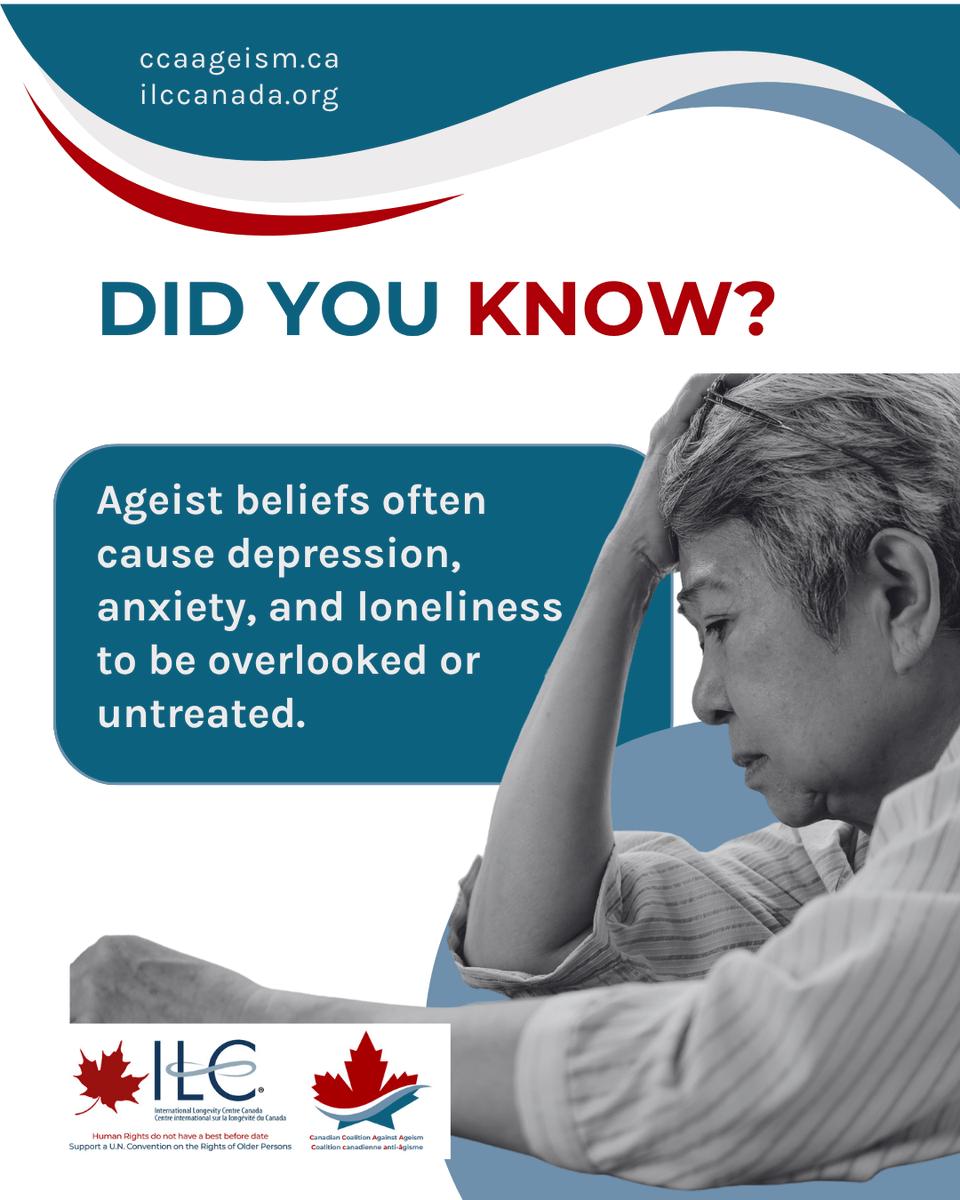 Fact: Ageism is a risk factor for loneliness and poor mental health.
The <a href="/MHCC_/">Mental Health Commission of Canada</a> reports older people often feel overlooked and excluded.
🔗Read the report: cstu.io/9f78cd

<a href="/rto_ero/">RTOERO</a> <a href="/UnitedWay_BC/">United Way BC</a> <a href="/HelpAgeCA/">HelpAge Canada</a> 
#AgeInclusion #EndAgeism #MentalHealthForAllAges