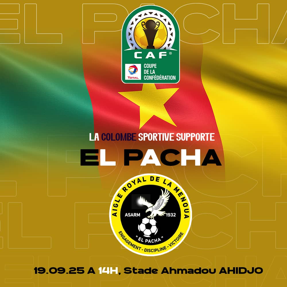ColombeDja's tweet photo. 🇨🇲🔥ALERTE MOBILISATION GÉNÉRALE derrière Aigle Royal de la Menoua !

Demain, le Cameroun descend dans l'arène dans le cadre de la #coupedelaconfédération de la #CAF.

Allons donner de la voix pour #ELPACHA! https://t.co/o0JX0ftZEk