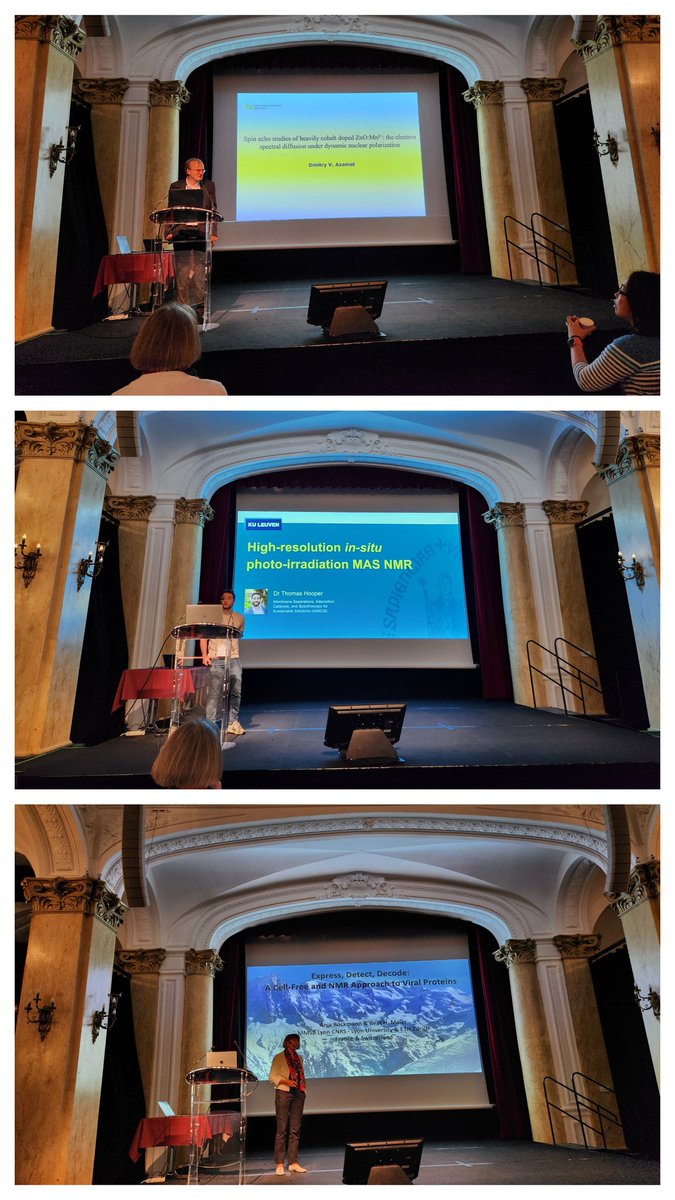 alpineconferen1's tweet photo. Last session of the conference with talks from Dimity Azamat, Thomas Hooper and Anja Bockmann. From electron spectral diffusion, MAS nmr with in situ  illumination to NMR of viral proteins! https://t.co/KrRh1yxxsV