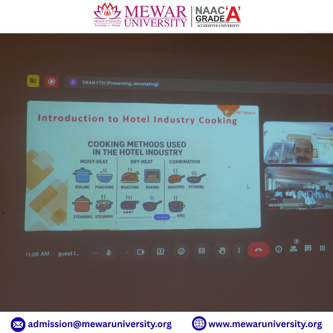 universitymewar's tweet image. ✨👨‍🍳 When Culinary Art Meets Academic Wisdom! 👨‍🍳✨

We were honored to host Prof. (Dr.) Manoj Kumar Dash for an insightful Guest Lecture on “Cooking Methods In The Hotel Industry” on 17th September 2025. 🍴🔥

#GuestLecture #HospitalityEducation #CookingMethods #HotelManagement