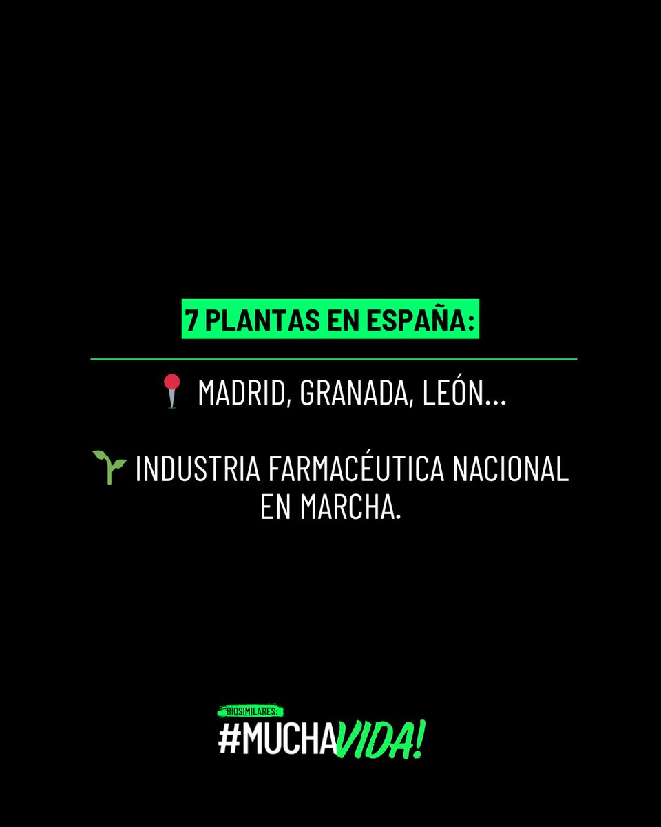 BioSim_es's tweet photo. Los #biosimilares también generan empleo e industria:
🏭 7 plantas de producción en España
👩‍🔬 +1.400 empleos

En BioSim trabajamos para fortalecer este ecosistema que une ciencia, industria y personas. https://t.co/Crl7jbni5i