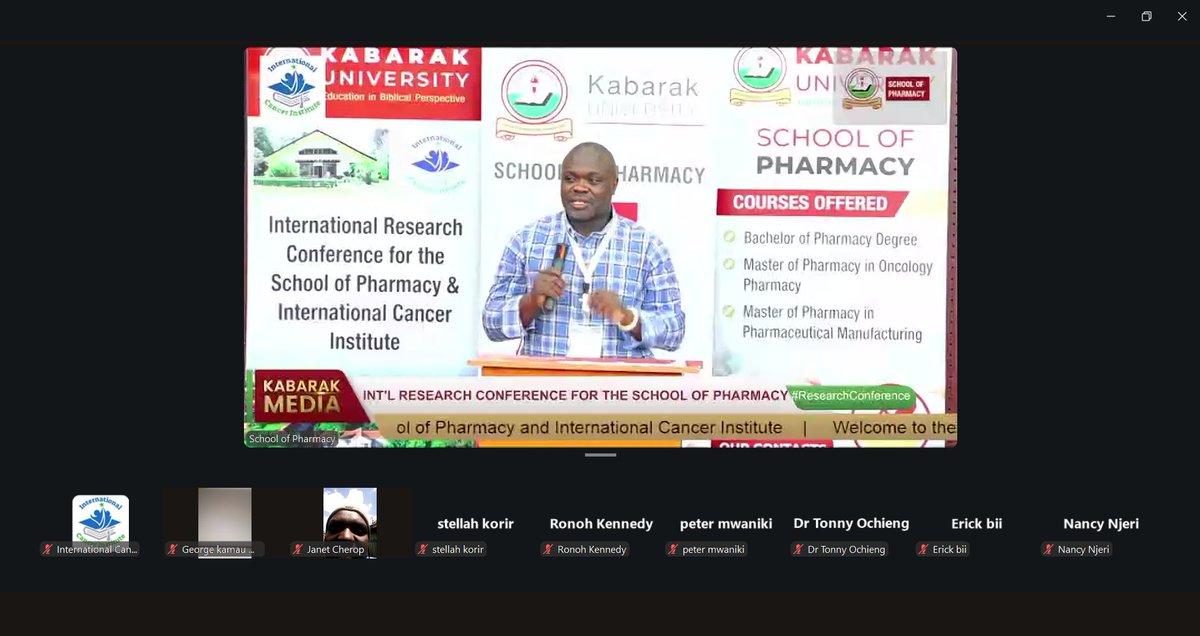 Intercancer's tweet image. Our CEO &amp;amp; PI, Prof. Fredrick Chite Asirwa, MD, FASCO, giving his remarks during the opening of the International Conference for the School of Pharmacy &amp;amp; International Cancer Institute by @KabarakUniv, @Intercancer, and other partners. #oncologypharmacy