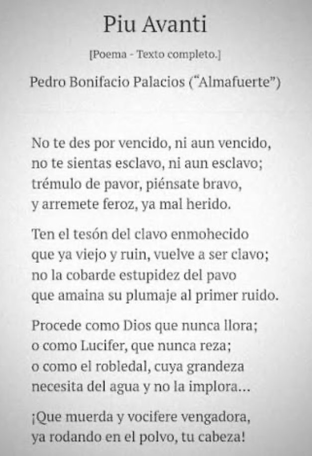 JulioSamper1's tweet photo. @irenevalmore Admirada señora. Creo que este soneto de Almafuerte cumple con su recopilación. Hace parte de los: “Siete sonetos medicinales” que Pedro Bonifacio Palacios dedicó a su amigo, Felix J. Tettamanti. https://t.co/XNuskWgafY