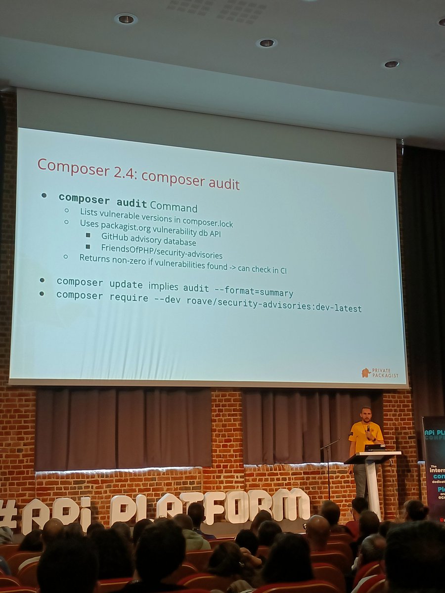 laravel_france's tweet image. Vous l&apos;utilisez probablement tous les jours mais connaissez-vous ses bonnes pratiques ?

@naderman, co-fondateur de @packagist, nous propose un état des lieux des fonctionnalités de #composer pour l&apos;utiliser en toute sécurité à #APIPlatform !