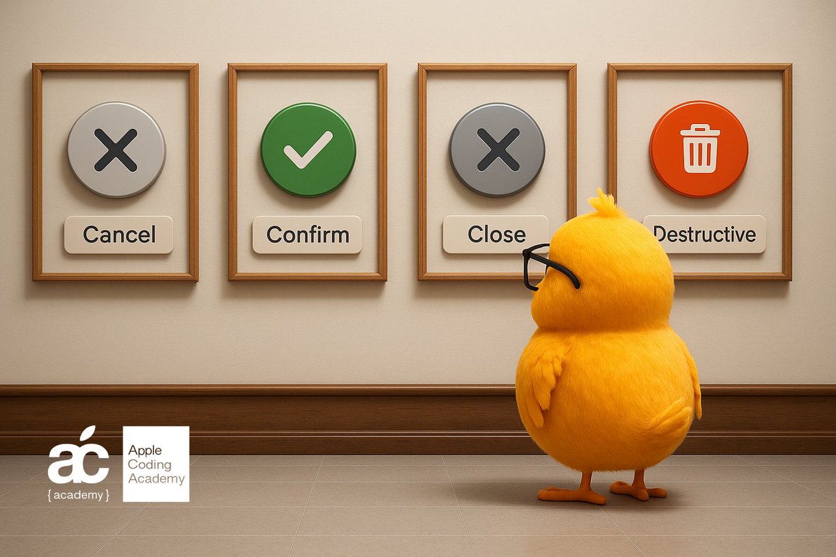 acodingacademy's tweet image. ✅ ¿Sabías que iOS 26 nos trae dos nuevos valores en el parámetro role de los botones? Son .confirm y .close. Estos se suman a los ya actuales .cancel y .destructive que teníamos hasta ahora, mejorando el significado de los botones de cara a los usuarios y a la accesibilidad. Te…