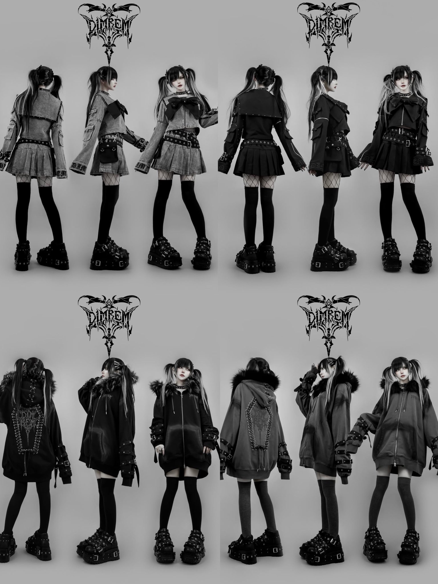 新品 正規品 【DIMREM】超ハトメファーフード パーカー【Gray