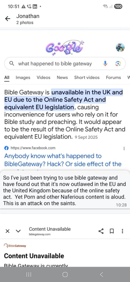 Our government has just shut down Bible Gateway.    I wonder what the MSC has to say about that