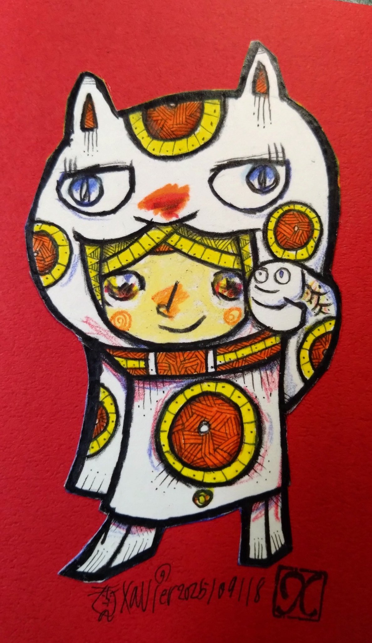 【ザビちゃん】【原画肉筆】魔女ちゃん&黒猫にゃん師匠(２枚組) 猫組長 on X 【ザビちゃん】【原画肉筆】猫組長のねこ