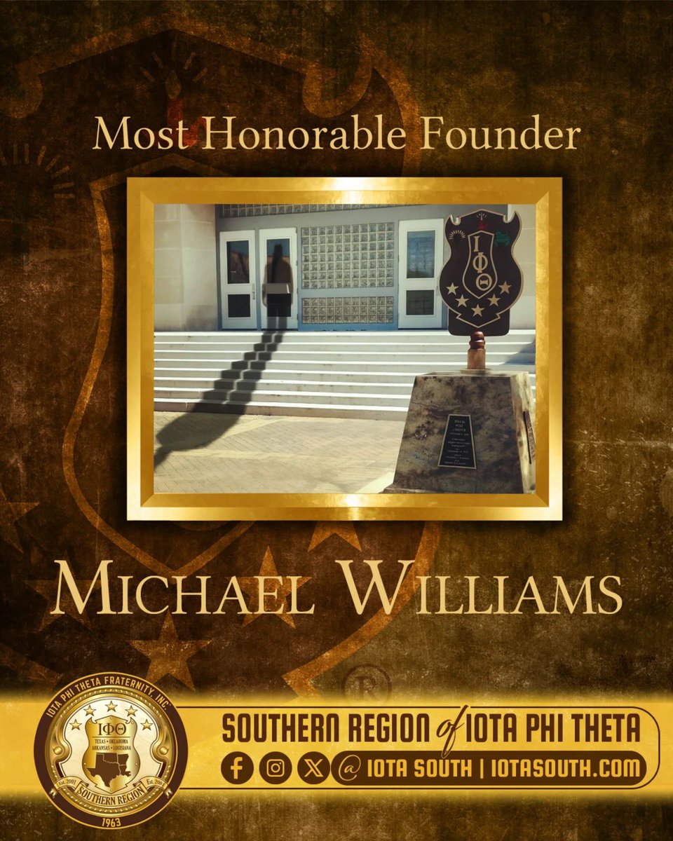 IotaSouth's tweet photo. One Brotherhood. Twelve Founders. Today, we honor a man whose fearless service and global impact reflect the enduring spirit of Iota Phi Theta. Most Honorable Founder Michael Williams. 

#ipt1963 #iotasouth #southernregioniotas #iotaphitheta https://t.co/2AXWTPCAXQ