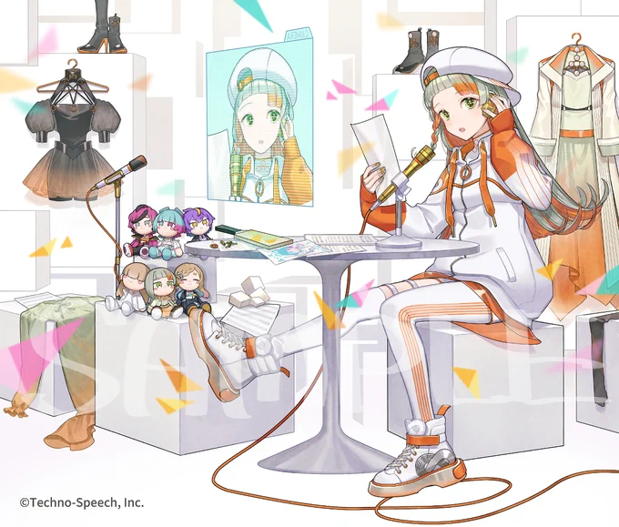 VoiSona Talk 知声 パッケージイラスト担当いたしました! 歴代のお洋服や「ぼいそなラボ」のぬいちゃんたちも描かせていただいてます!
