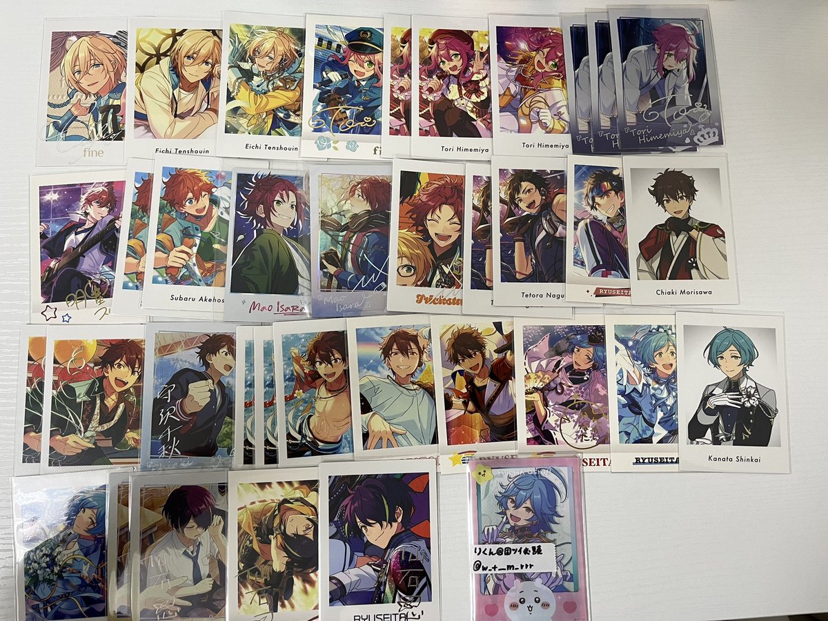 w_t__m_rrr's tweet image. 【交換】あんスタ ぱしゃっつ ぱしゃこれ 紙類 中国  

譲：英智.桃李.スバル.真緒.鉄虎.千秋.奏汰.忍.一彩.マヨイ.巽.宗.みか.ひなた.ゆうた.燐音.ニキ.こはく.薫.アドニス.友也.創.光.なずな.敬人.紅郎.颯馬.斑.司.レオ.瀬名.凛月.嵐.夏目.宙

求：ライカ

手渡し郵送可。
→