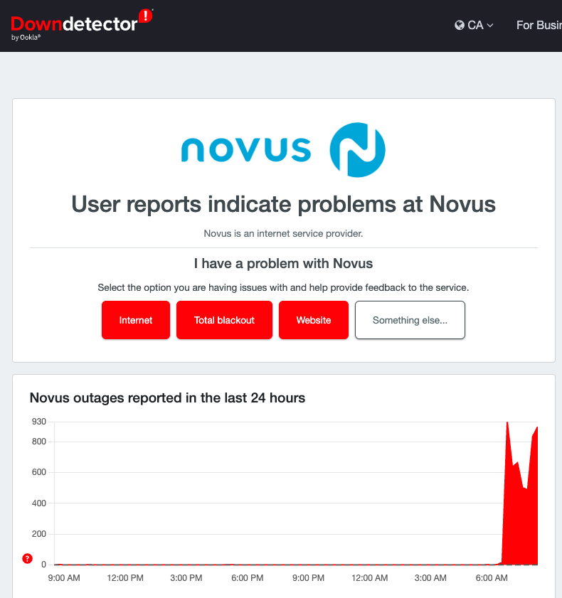 moorsmith's tweet photo. @Novusnow Why do I have to go to https://t.co/GZF0w4Mb06 to learn about your service outage? https://t.co/wKA9WzJ3II