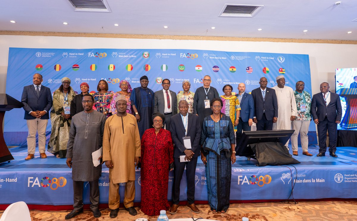 ✅ As the <a href="/FAO/">Food and Agriculture Organization</a> National &amp; Sub-regional Hand-in-Hand Investment Forum concludes, countries are called to make strong commitments to irrigation investment for resilient food systems in West Africa &amp; the Sahel.
#4Betters #ZeroHunger <a href="/FAOWestAfrica/">FAO West Africa</a>
