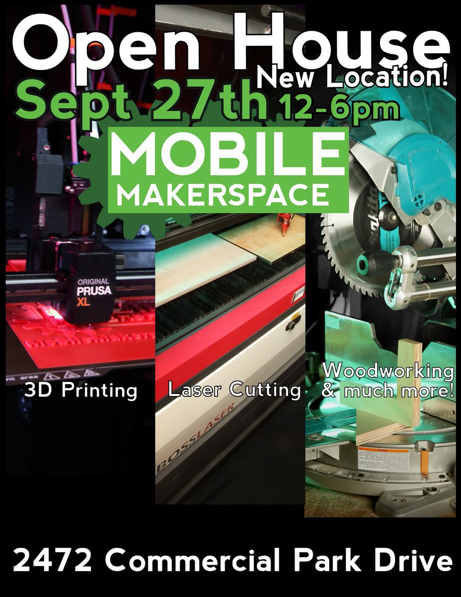 Come one, come all! Visit us for our official Open House at our NEW location! We'll be open from 12p-6p Saturday, September 27th! 

Drop by to say hello and take a tour, stay to see some demos!