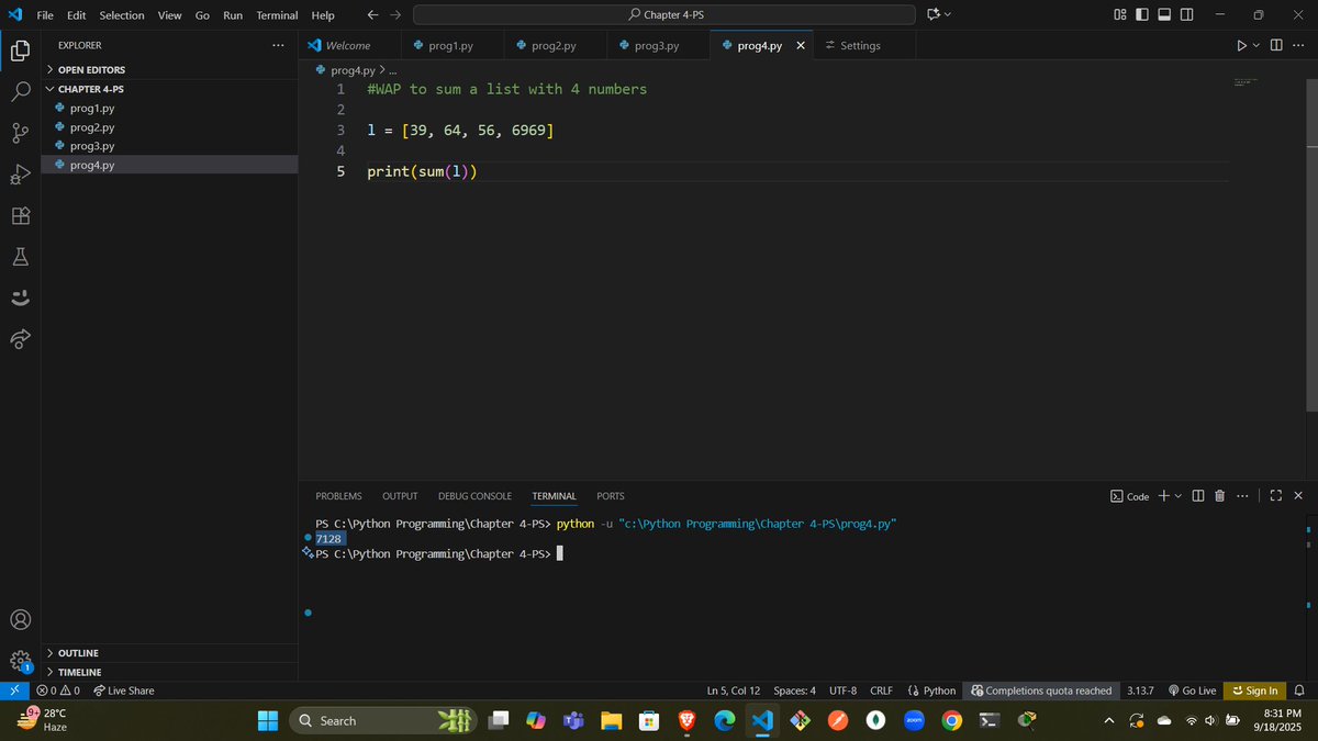 codewithGenZ's tweet image. Day 78🚀: #100daysofcode : #GeeksforGeeks
Today i solved basics problem on #Python
#Python_language #100daysofchallenge #codinglife #LearnInPublic #learnprogramming #programmer #coder #CodingJourney #codewithGenZ #BuildYourself #Hackathon #Genius #ProblemSolving