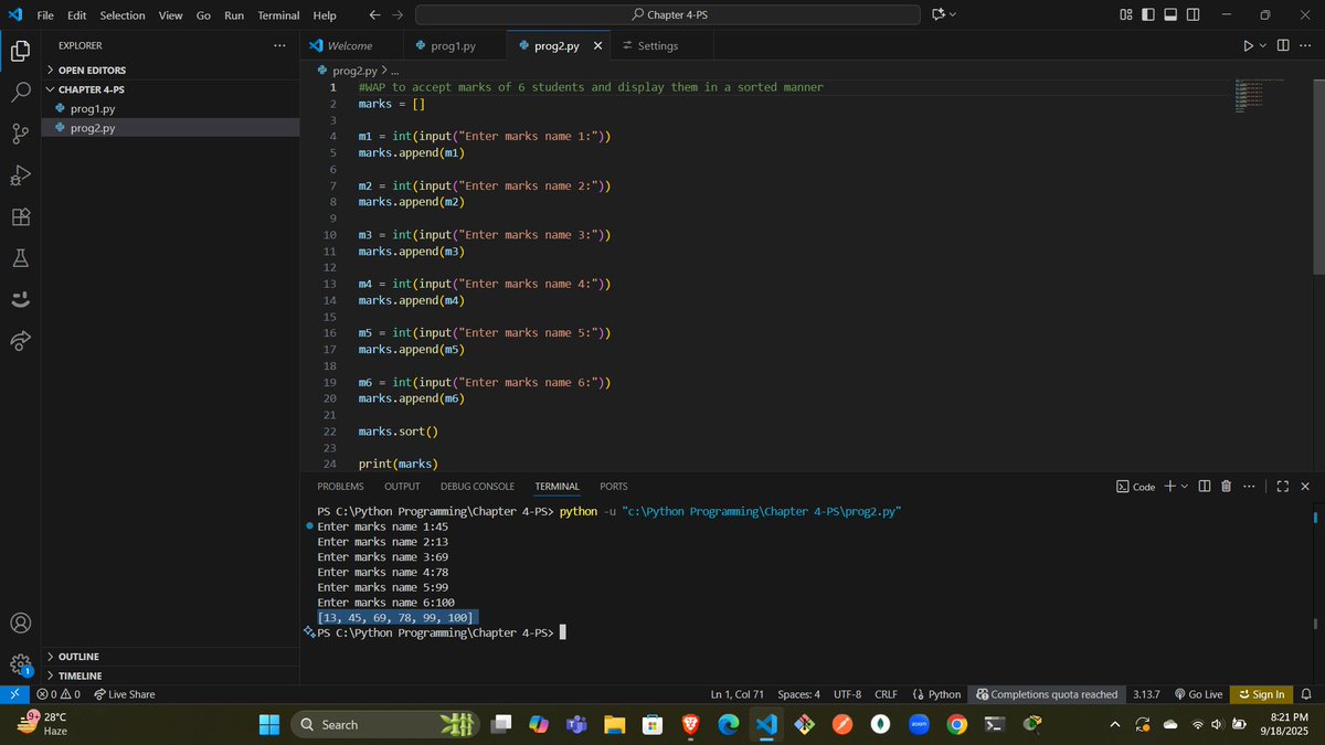 codewithGenZ's tweet image. Day 78🚀: #100daysofcode : #GeeksforGeeks
Today i solved basics problem on #Python
#Python_language #100daysofchallenge #codinglife #LearnInPublic #learnprogramming #programmer #coder #CodingJourney #codewithGenZ #BuildYourself #Hackathon #Genius #ProblemSolving
