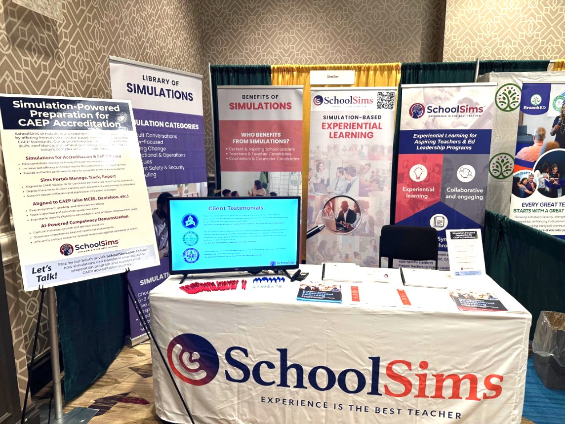 SchoolSims (@schoolsimspd) on Twitter photo Attending CAEPCon today?
Grab a meal on us and learn how sims enhance PD. Leave with strategies to implement now!
Details:
🔹 FREE lunch
🔸 Interactive session
🔹 Live scenario at table
Work with peers, make decisions, and see real-time consequences—just like in schools.
See Attending CAEPCon today?
Grab a meal on us and learn how sims enhance PD. Leave with strategies to implement now!
Details:
🔹 FREE lunch
🔸 Interactive session
🔹 Live scenario at table
Work with peers, make decisions, and see real-time consequences—just like in schools.
See