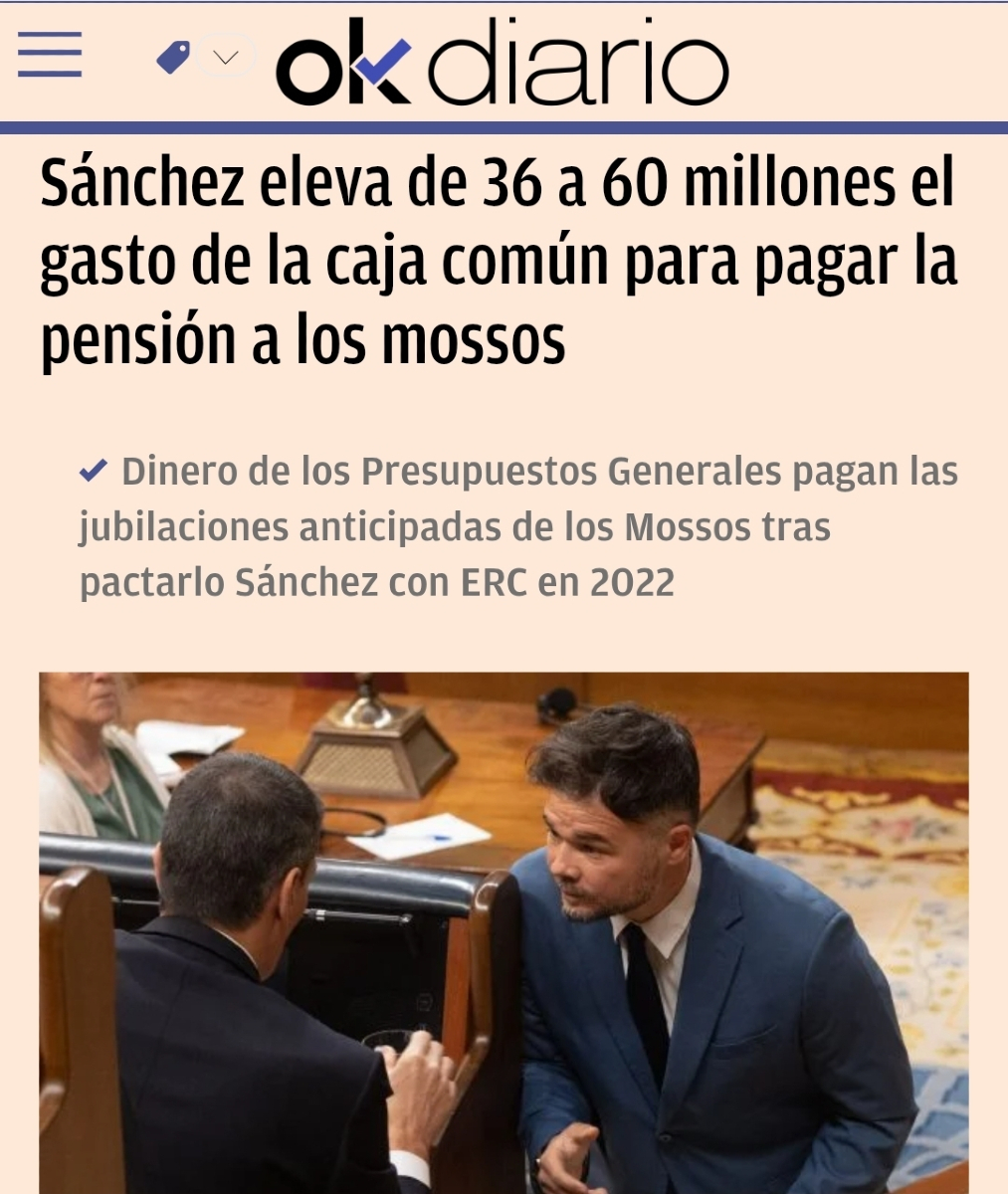 Mientras el Gobierno aumenta millones para la jubilación de los Mossos, la de #PolicíaNacional sigue esperando en un cajón
Las dietas de la Cumbre de la ONU en Sevilla aún no están liquidadas al 100%
Además miles de policías siguen adelantando dinero de las dietas que debería