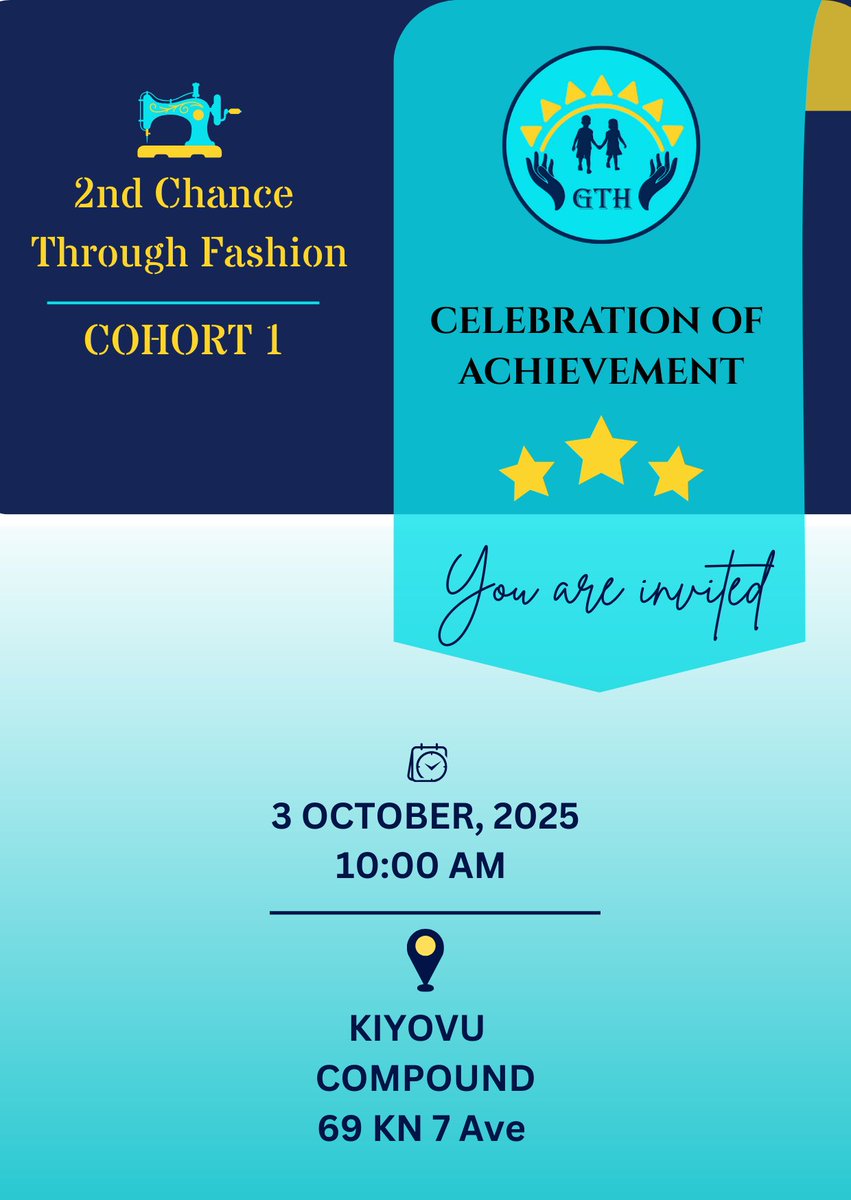 HelpGth's tweet image. A Celebration Awaits YOU ✨
Young women have stitched hope & dreams into new beginnings.
Join us for stories, games & shining certificates!
📅 Oct 3, 2025 | 🕑 10 AM
📍 Kiyovu Compound, 69 KN 7Ave
#ThreadsOfHope #DreamsInAction #WomenEmpowerment #TogetherWeRise**