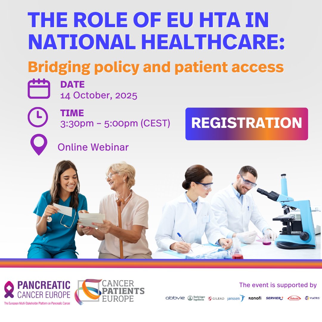 CancerPatientsE's tweet image. 📢 Register Now: The Role of EU HTA in National Healthcare – Bridging Policy and Patient Access 

🖥️ Online Event 
🗓️ 14 October 2025 | 15:30–17:00 CEST 

🔗 Register here: lnkd.in/dEGH8anV

🔗 Learn more: lnkd.in/dwErQcnS