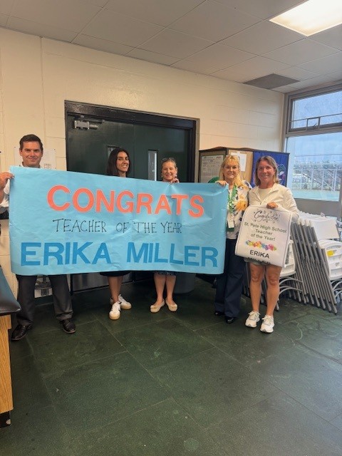 Congratulations to our 2025-2026 St. Pete High School Teacher of the Year, Erika Miller!   You are a rock star, and we are so proud of you!