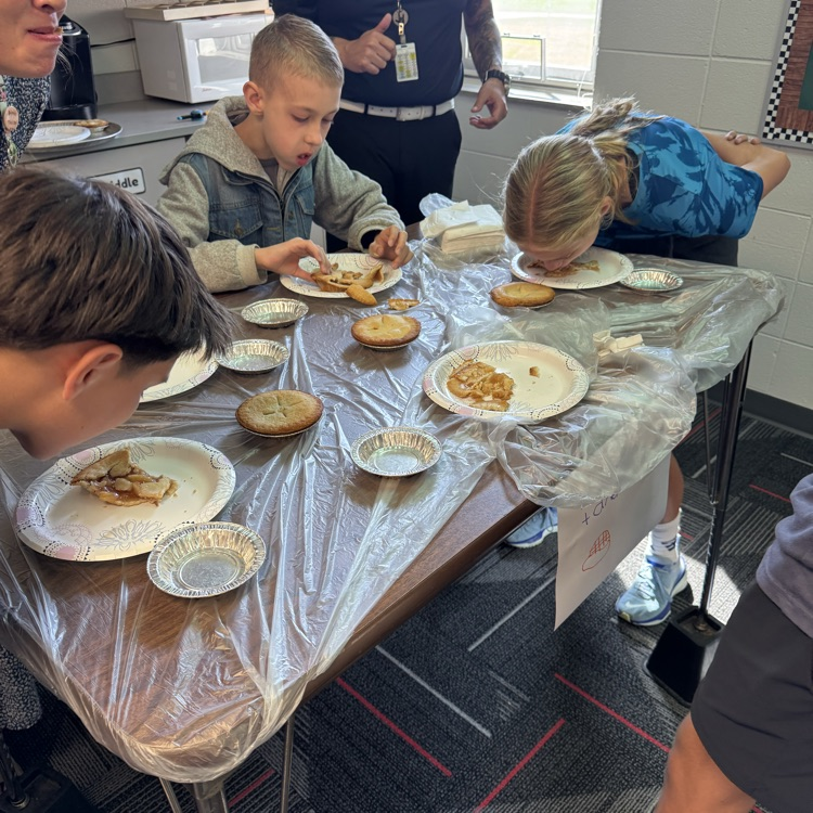 JJHSWildcats's tweet image. Pie Eating Contest! One member of our ALPS program wanted to have a pie eating contest and we made that happen today! #d12proud #pieeatingcontest